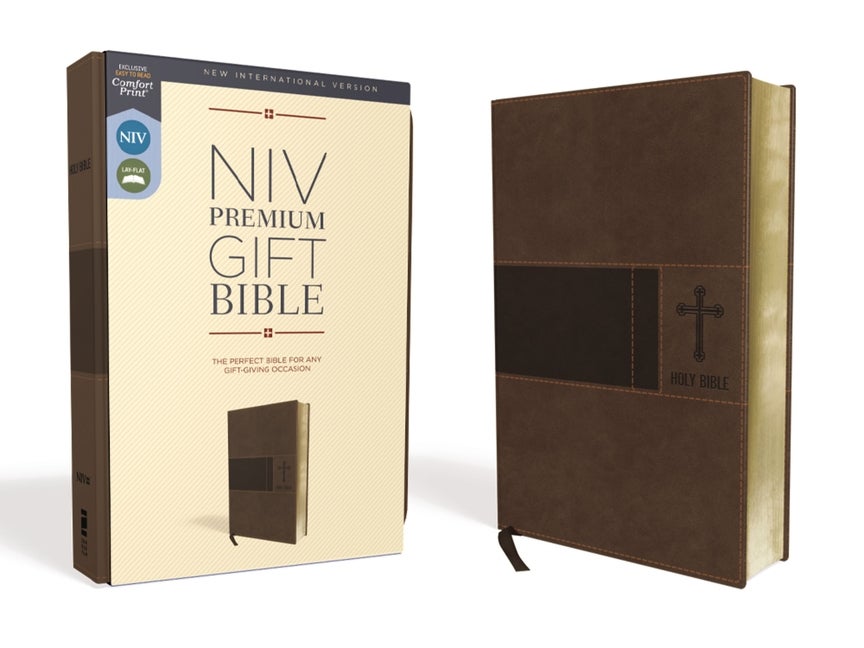 Item #329385 NIV, Premium Gift Bible, Leathersoft, Brown, Red Letter, Comfort Print: The Perfect...