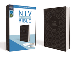 Item #356405 NIV, Value Thinline Bible, Leathersoft, Gray/Black, Comfort Print. Zondervan