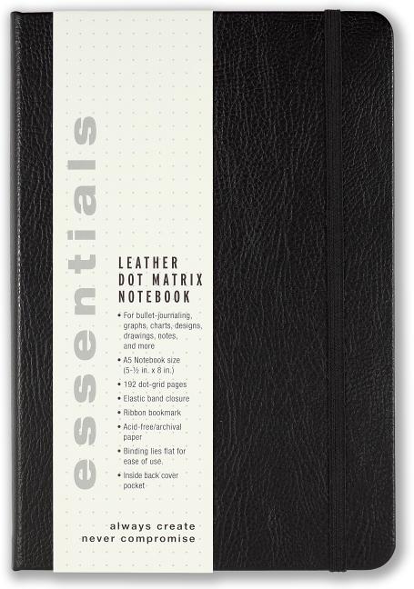 Item #327193 Essentials Dot Matrix Leather Notebook. Inc. Peter Pauper Press