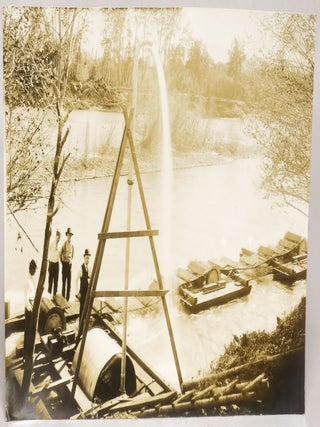 Item #103727 Three Photographs of Gold Mining on the Rogue River, Grants Pass, Oregon