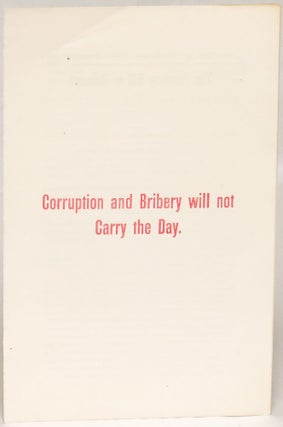 Item #109048 Corruption and Bribery Will Not Carry the Day. Adolph Sutro