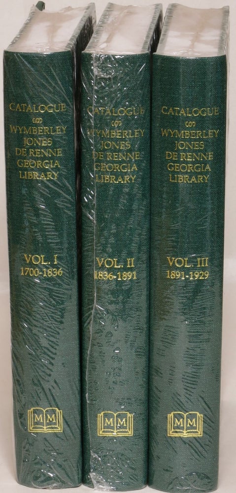Item #122409 Catalogue of the Wymberley Jones De Renne Georgia Library. Azalea Clizbee, compiler.