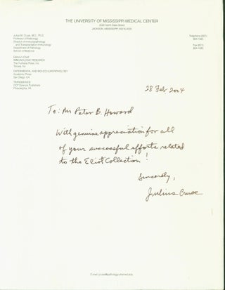 Thomas Sterns Eliot: Poet, Critic and Dramatist. The Julius M. Cruse Collection