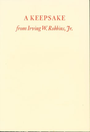 Item #140670 To the Man-of-War-Bird [cover title: A Keepsake from Irving W. Robbins, Jr.]. Walt...