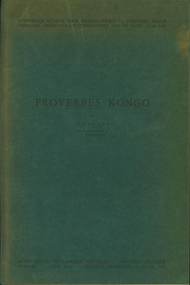 Item #141576 Proverbes Kongo. H. Van Roy.