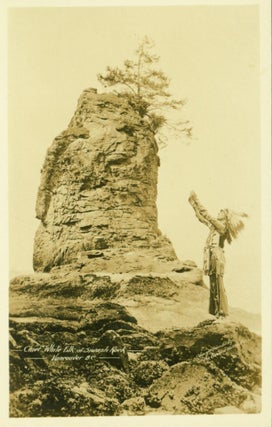 Item #144131 Chief White Elk at Siwash Rock [RPPC]. Gowen Sutton Co
