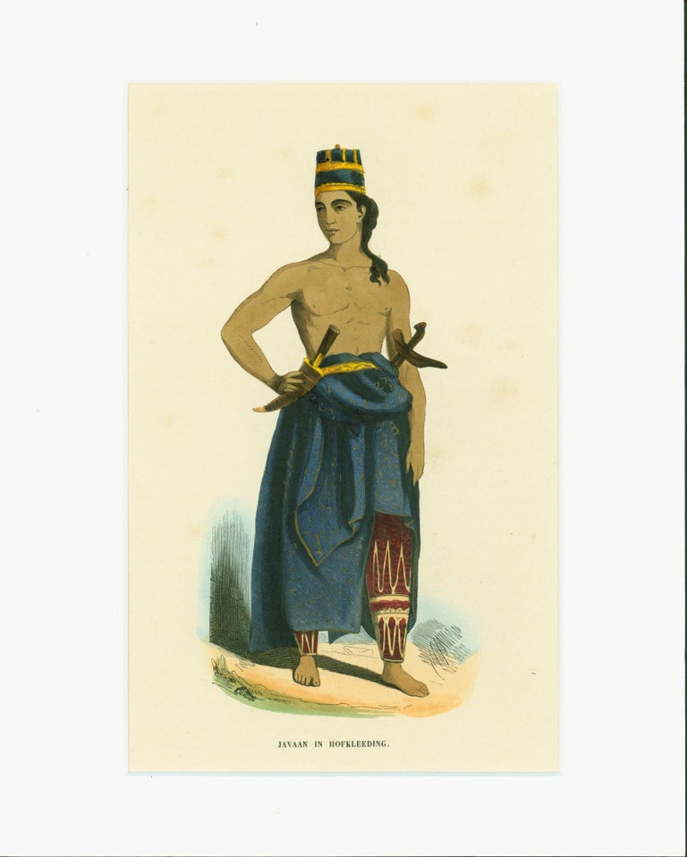 Item #144276 [Javanese Court Dress Handcolored Lithograph] Javaan in Hofkleeding. Auguste Wahlen.