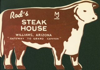 Item #174210 Rod's Steak House [shaped menu]. Rod's Steak House