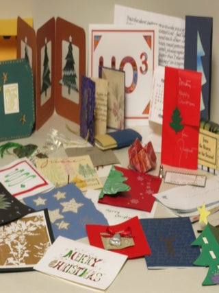 Item #179216 Collection of Book-Arts Inspired Christmas Cards. NORBAG, North Redwoods Book Arts...