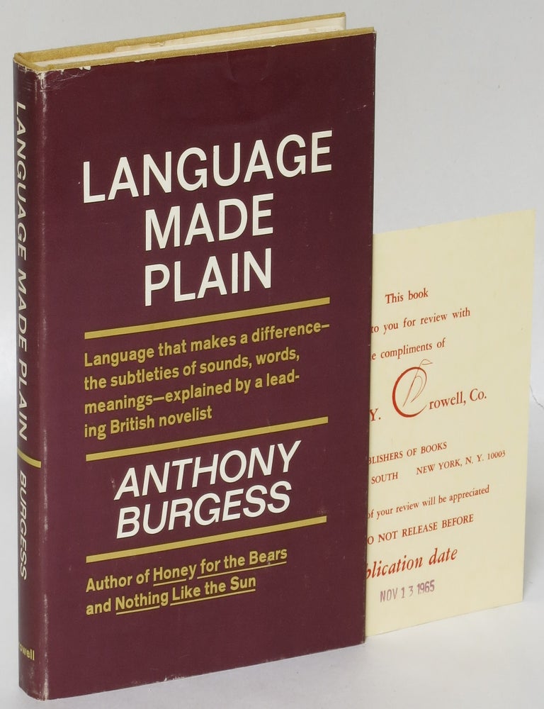 Item #191753 Language Made Plain. Anthony Burgess.