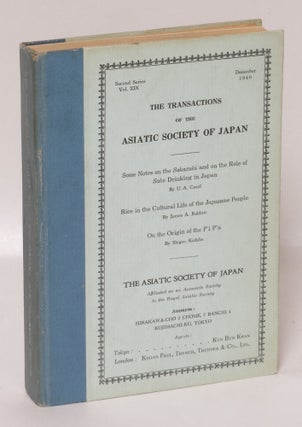 Item #195163 [Sake] Transactions of the Asiactic Society of Japan. December 1940, Second Series,...