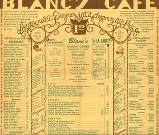 Maison Blanc / Blanc's Cafe Menu (ca. 1945)