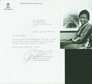 Item #207339 Typed Letter Signed and Photograph Signed. Maria Liberia-Peters