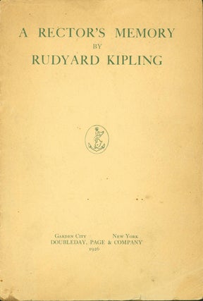 Item #207516 A Rector's Memory. Rudyard Kipling