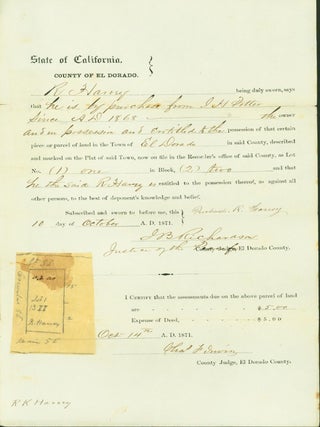Item #209955 El Dorado County Deed (1871