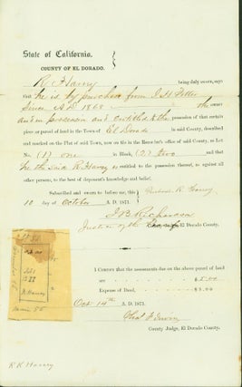 Item #209955 El Dorado County Deed (1871