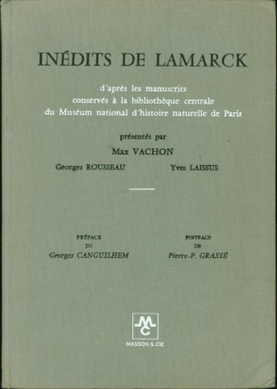 Item #216083 Inedits de Lamarck; d'apres les manuscrits conserves a la Bibliotheque centrale du...