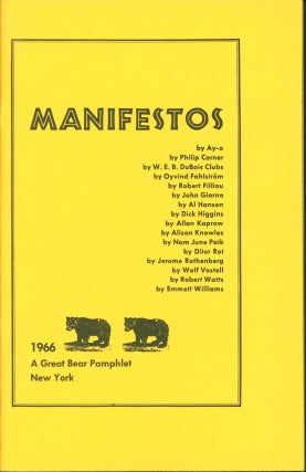 Item #218590 Manifestos. Dick Higgins, Emmett Williams