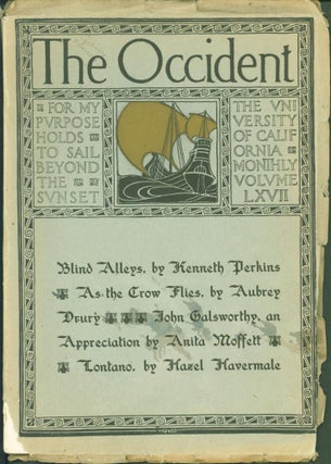 Item #228979 The Occident: University of California Monthly (October 1914). Max Brand, Frederick...