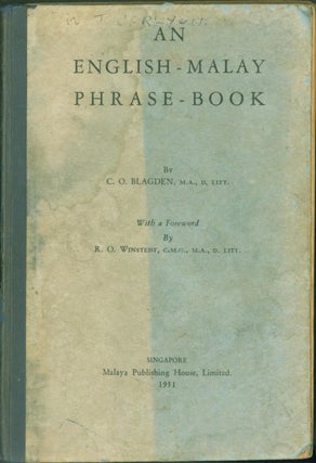 Item #262019 An English-Malay Phrase-Book. C. O. Blagden