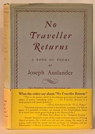 Item #262134 No Traveller Returns. Joseph Auslander