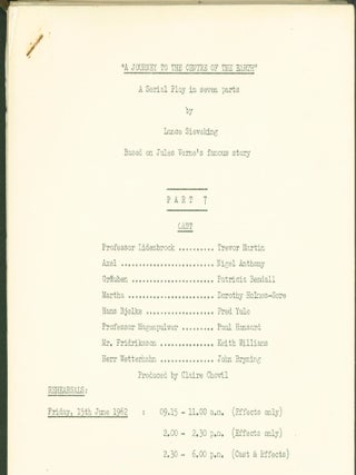 Item #263154 A Journey to the Centre of the Earth: A Serial Play in seven parts. Lance. Based on...
