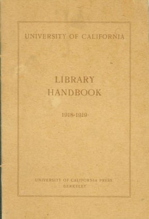 Item #263374 Library Handbook 1918-1919