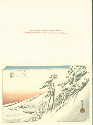 Item #264129 Kameyama. Clearing After Snow. Greetings of the Season. Hiroshige, Oscar and Betty...