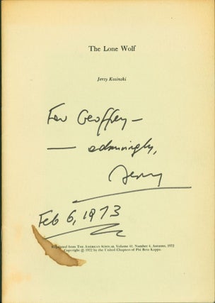 Item #264300 The Lone Wolf. Jerry Kosinski