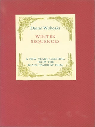 Item #264317 Winter Sequences. Diane Wakoski