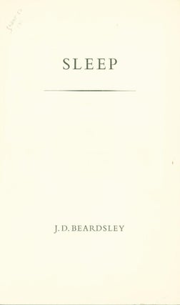 Item #264398 Sleep. J. D. Beardsley