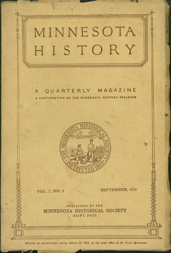 Item #264593 Minnesota History. Vol. 7, No. 3, December, 1926. Theodore C. Blegen.