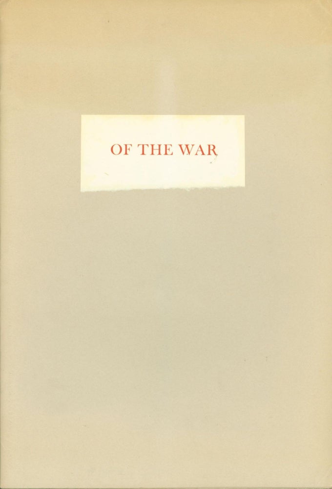 Item #264856 Of The War: Passages 22-27. Robert Duncan.