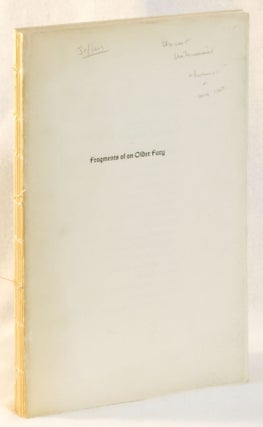 Item #265812 Fragments of an Older Fury. (Unbound, uncut advance or early state). Brother...