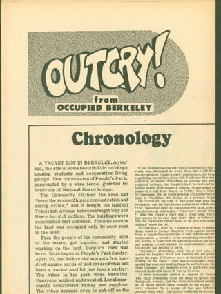 Item #266186 Outcry from Occupied Berkeley (Outcry #2). UC Berkeley, Radical Student Union