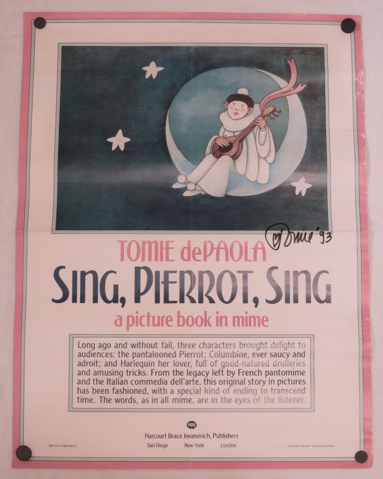 Item #266262 Sing, Pierrot, Sing (poster). Tomie dePaola.