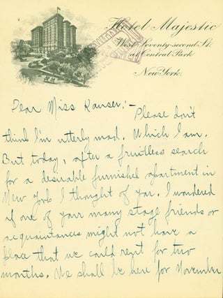 Item #266536 holograph letter. Edna Ferber