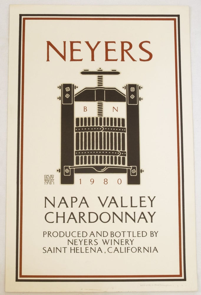 Item #267001 Neyers 1980 Napa Valley Chardonnay (poster). David Lance Goines.