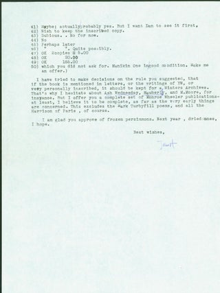 Typed letter signed (1page); typed letter signed (2 pages); holograph letter signed (1 sheet folded)