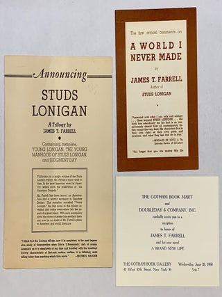 Item #267161 Three publication announcements. James T. Farrell