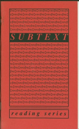 Item #267220 Subtext: Reading Series. Number One, 1994. Ezra Mark, Tom Malone, Nico Vassilakis,...