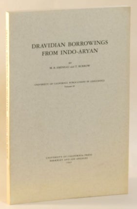 Item #267299 Dravidian Borrowings from Indo-Aryan. M. B. Emeneau, T. Burrow