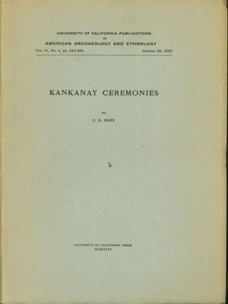 Item #267406 Kankanay Ceremonies. C. R. Moss