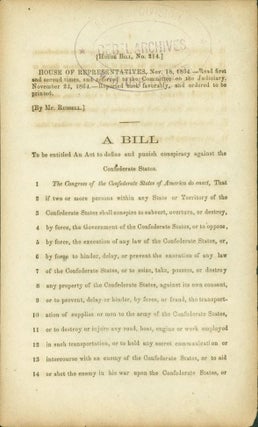 Item #267922 House Bill, No. 214, House of Representatives, Nov. 18, 1864. Read first and second...