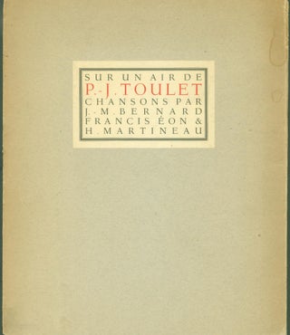 Item #267940 Sur un Air de P. J. Toulet. J. M. Bernard, Francis Eon, H. Martineau
