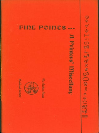 Item #268041 Fine Points: A Printer's Miscellany. Clif and Lois Rather