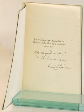 List of Manuscripts Awarded by the Book and Author War Bond Committee 1943-1946
