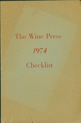 Item #268241 The Wine Press 1974 Checklist. James Ramholz