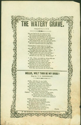 Item #268442 The Watery Grave Composed by A. B. E. with Nellie, Wilt Thou Be My Bride? Sung by T....
