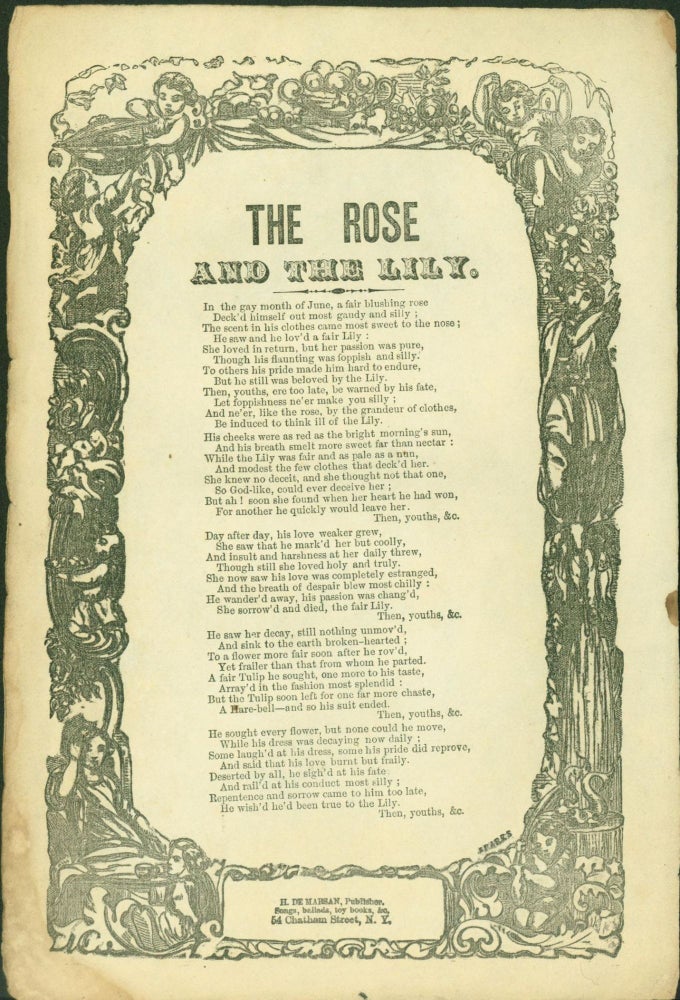 Item #268447 The Rose and the Lily (broadside songsheet)